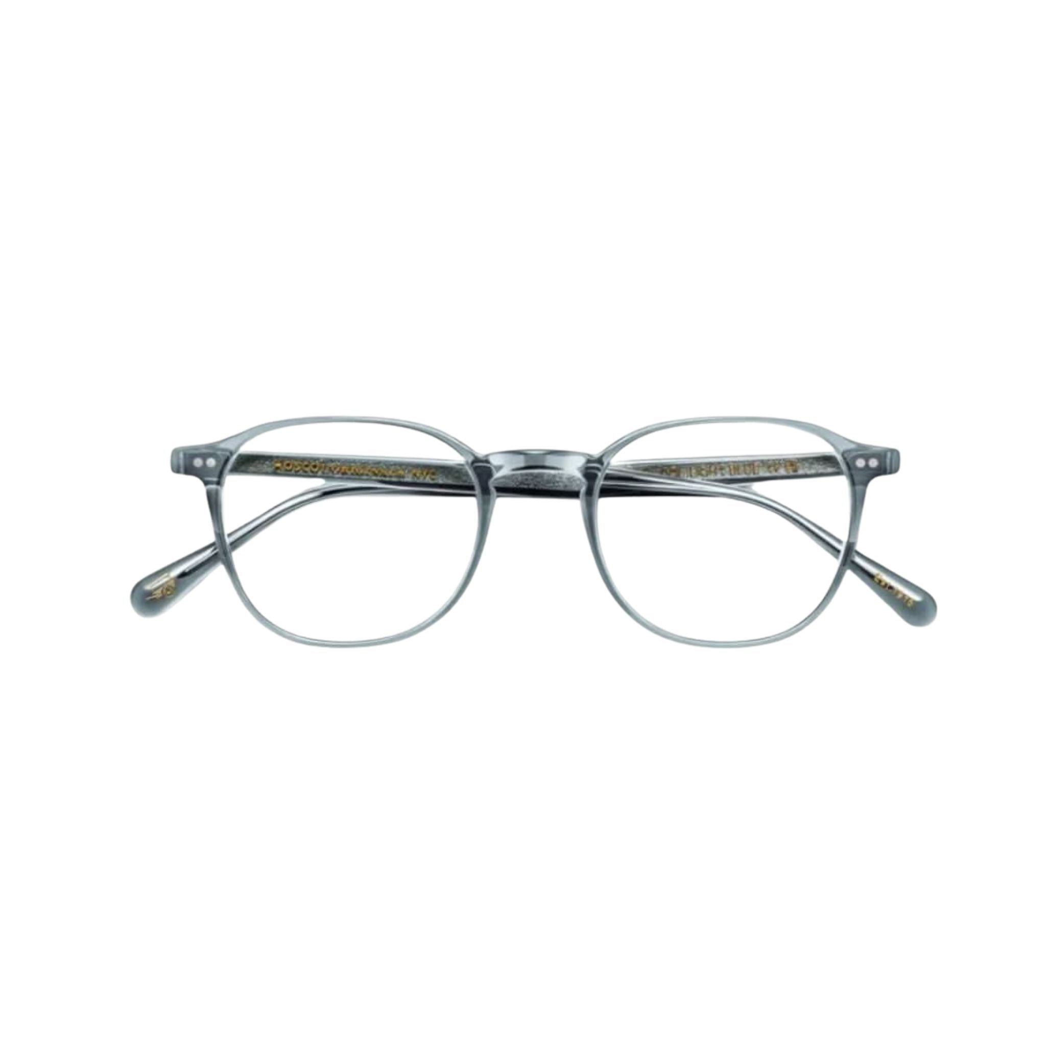 Frontansicht der Moscot Arthur in Light Blue – klassische Designerbrille aus Acetat bei Optik Bartholomä München