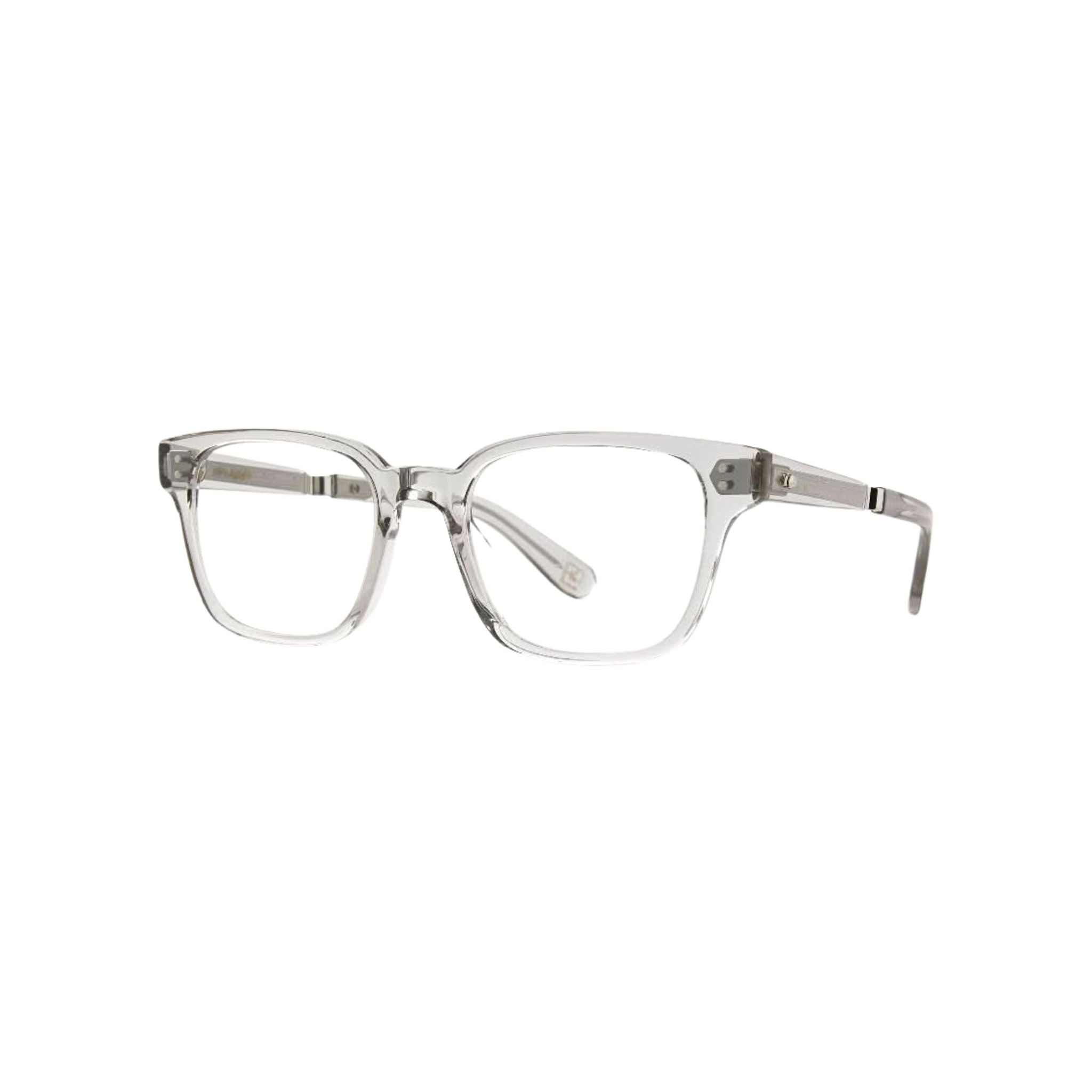 Seitenansicht der Mr. Leight Surveyor C Quicksilver Platinum Designerbrille – schlanker Bügel kombiniert mit hochwertigem Acetat in Quicksilver für modernen Tragekomfort und elegantes Design, verfügbar bei Brillen Schneider in München