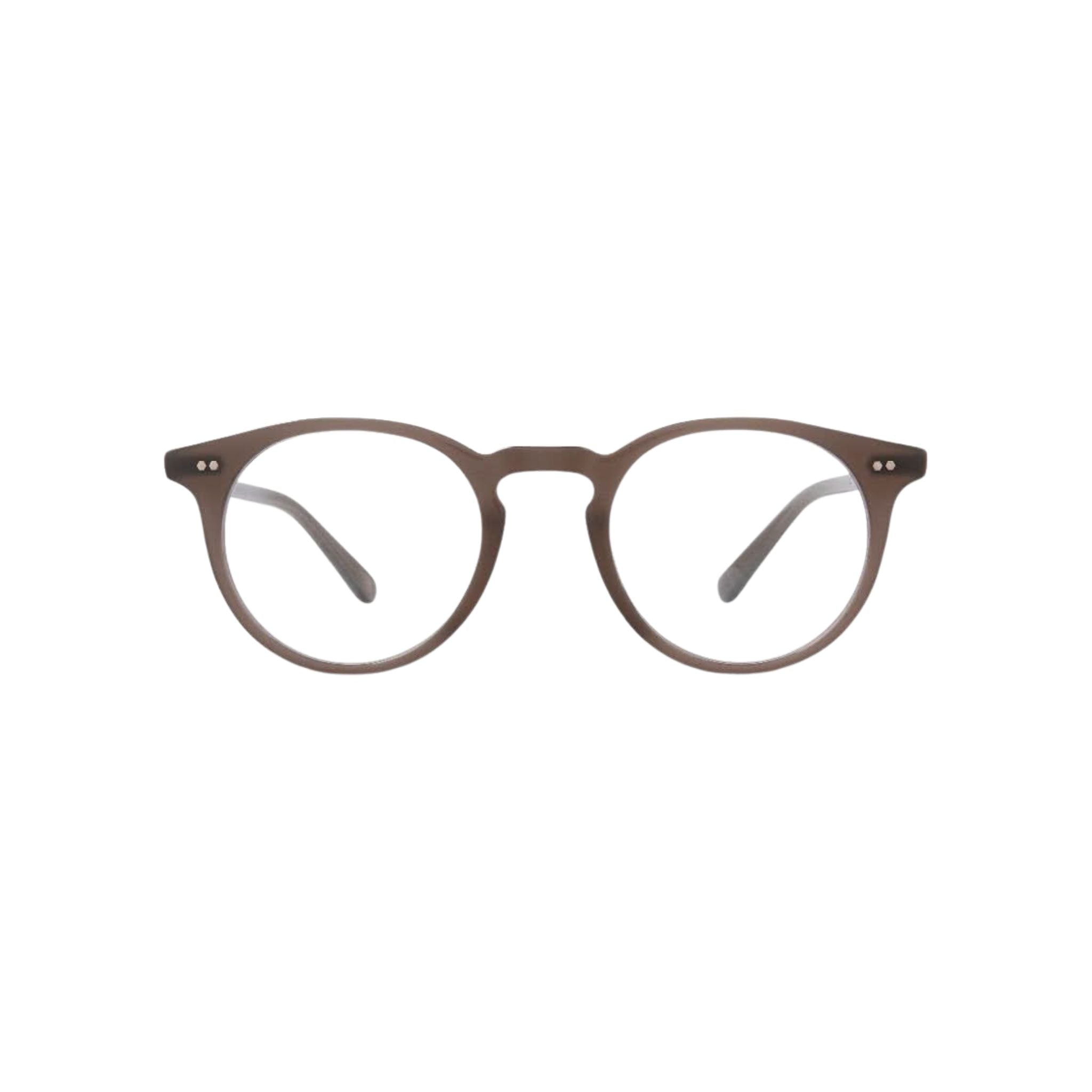 Frontansicht der Mr. Leight Luckman C Truffle Pewter Designerbrille – elegante Acetatbrille in der edlen Farbe Trüffel-Pewter mit stilvollen Metallakzenten, erhältlich bei Brillen Schneider, Ihrem Optiker in München