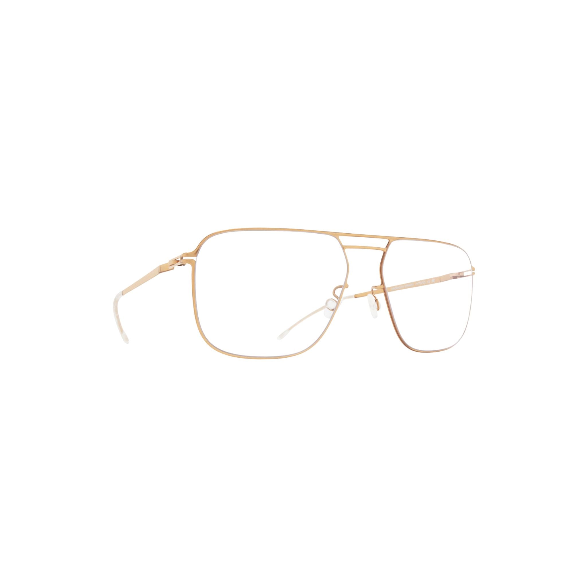 MYKITA MONDO 318 Brille Seitenansicht Champagne Gold Edelstahl filigrane Aviator Brille München Optiker Optik Bartholomä