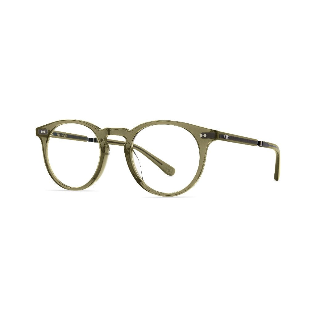 Seitenansicht der Mr. Leight Brille Luckman C Limu-Pewter aus Acetat mit einem verzierten Bügel und modernes Design für anspruchsvolle Brillenträger bei Brillen Schneider in München