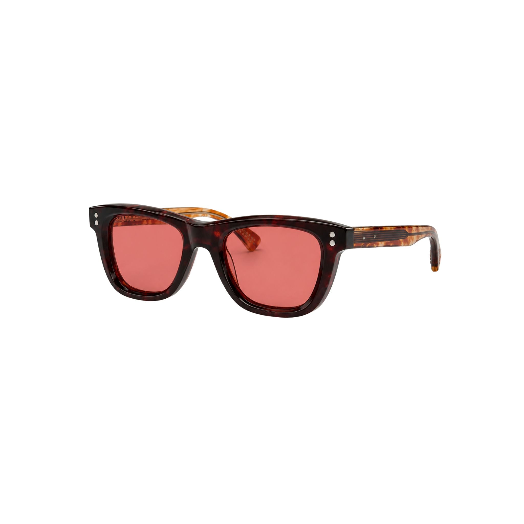 Pagani Eyewear P03 S Havanna Seitenansicht hochwertige Sonnenbrille aus Havanna-Acetat mit roséfarbenen Gläsern