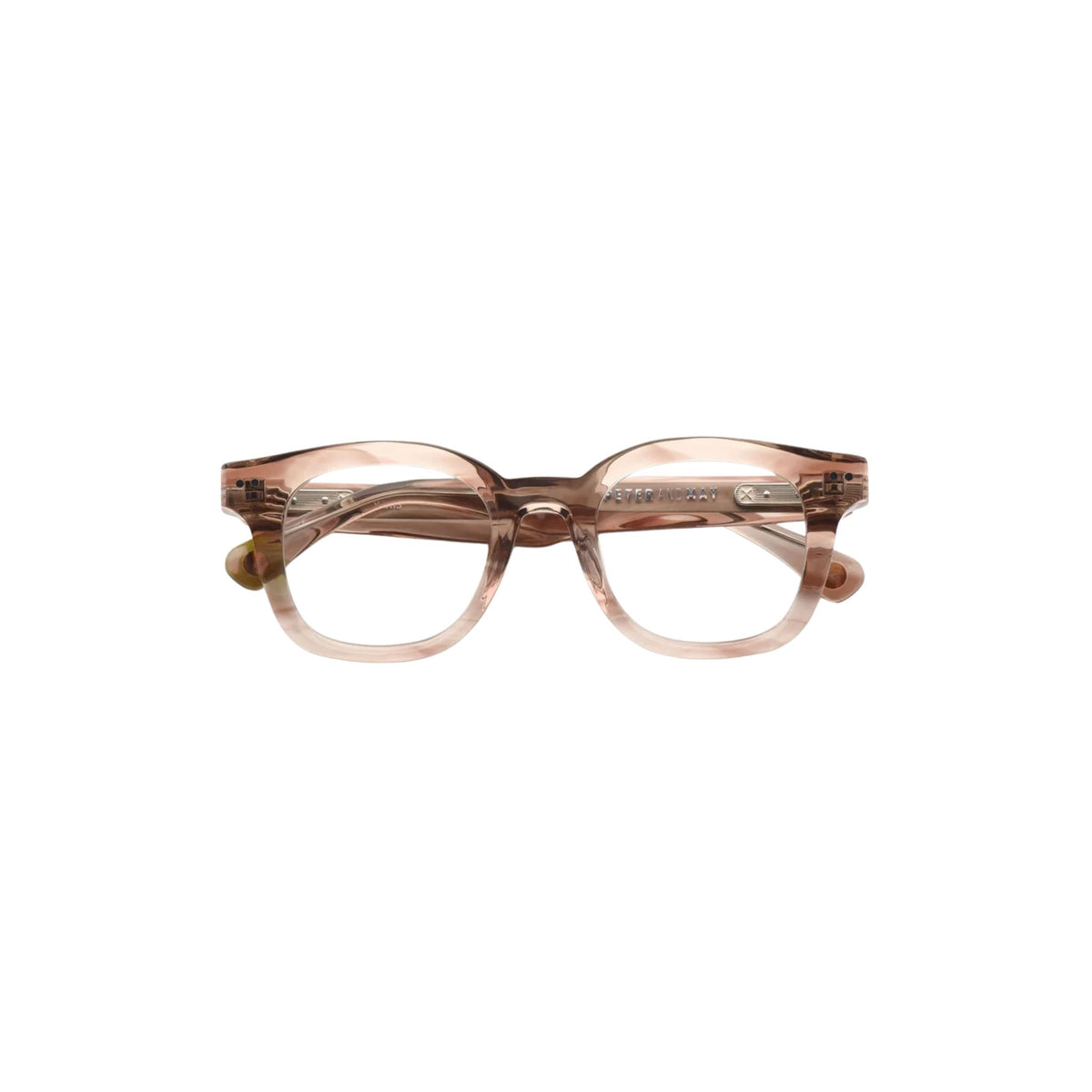 Peter and May LILY OF THE VALLEY S80 Beige Brille Frontansicht eckig transparentes Acetat Beige Rosé Optik Bartholomä München
