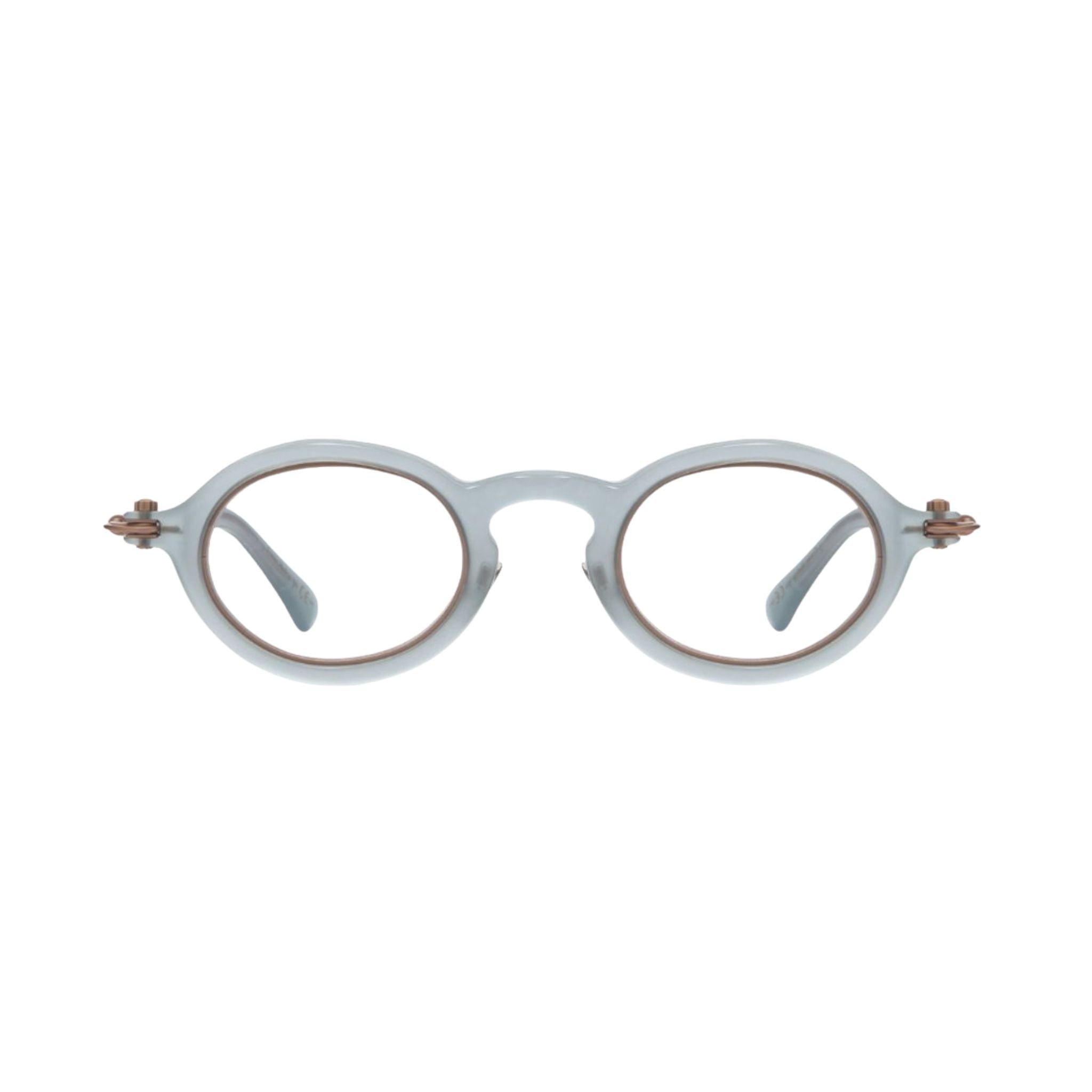 TAVAT Token Seafoam Brille Frontansicht rund Acetat transparent Grünblau Metall München Optiker Brillen Schneider
