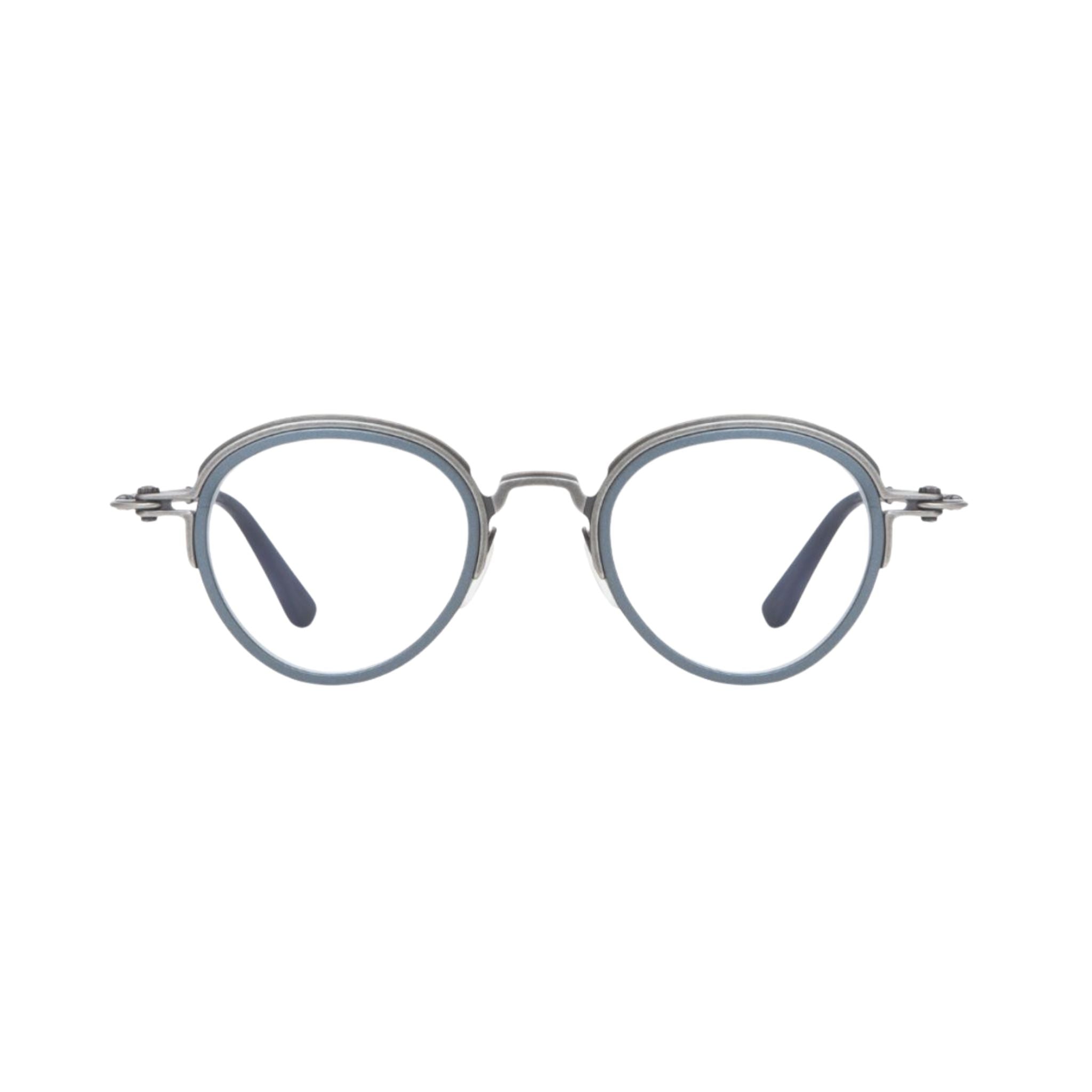 TAVAT Velor AL Gun Blue Grey Brille Frontansicht rund Metall grau blau München Optiker Brillen Schneider