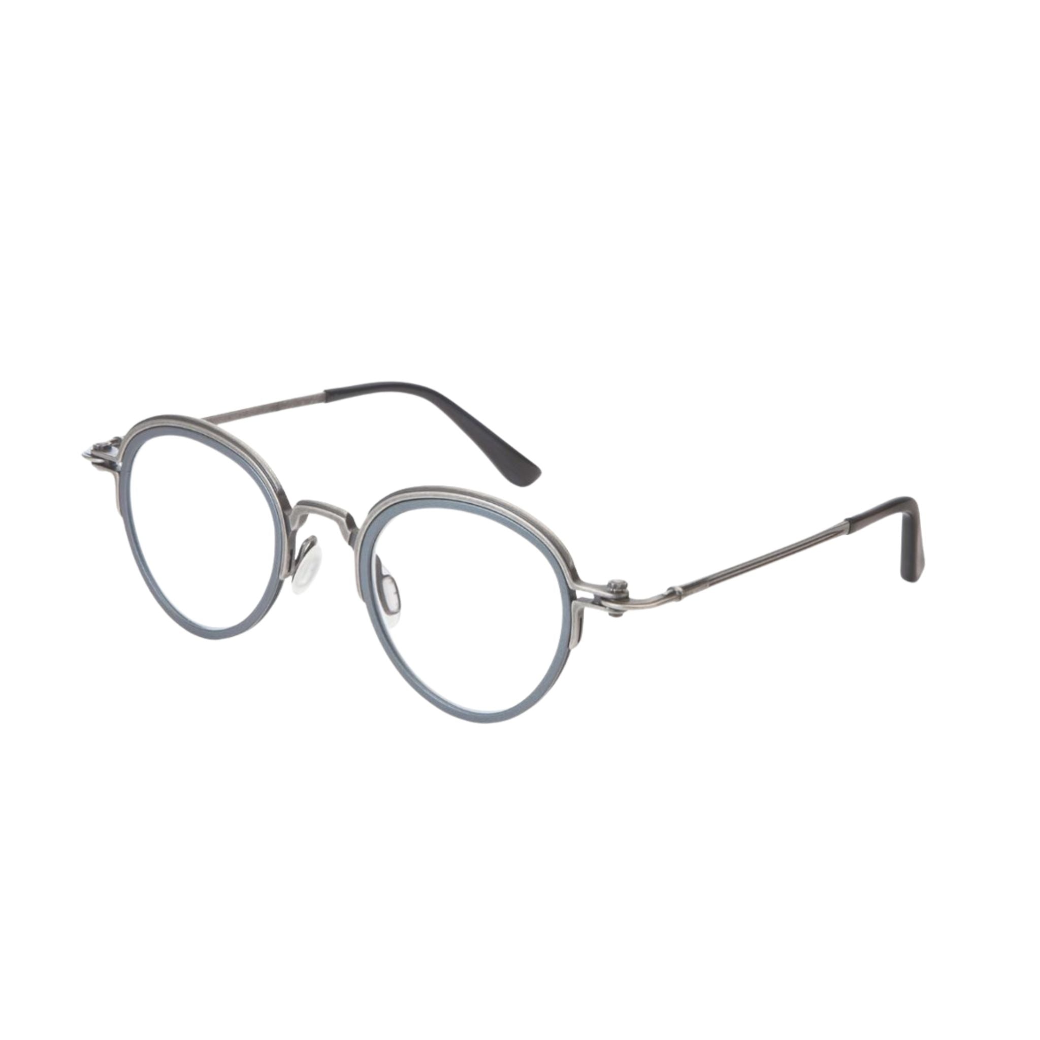 TAVAT Velor AL Gun Blue Grey Brille Seitenansicht Metallrahmen grau blau Aluminium Italien München Optiker Brillen Schneider