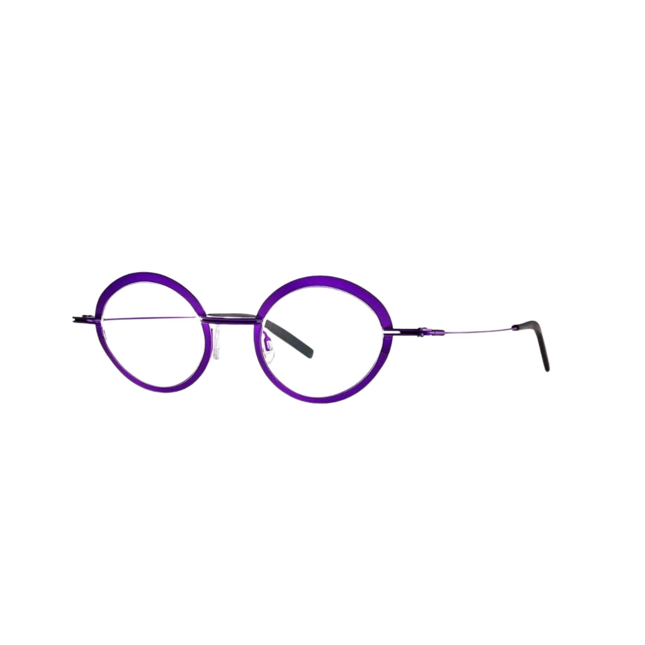 Theo Eyewear Grilled 304 Purple Fluo – moderne Brille aus Edelstahl in leuchtendem Lila, erhältlich bei Brillen Schneider in München. Stilvolles Design und hoher Komfort.