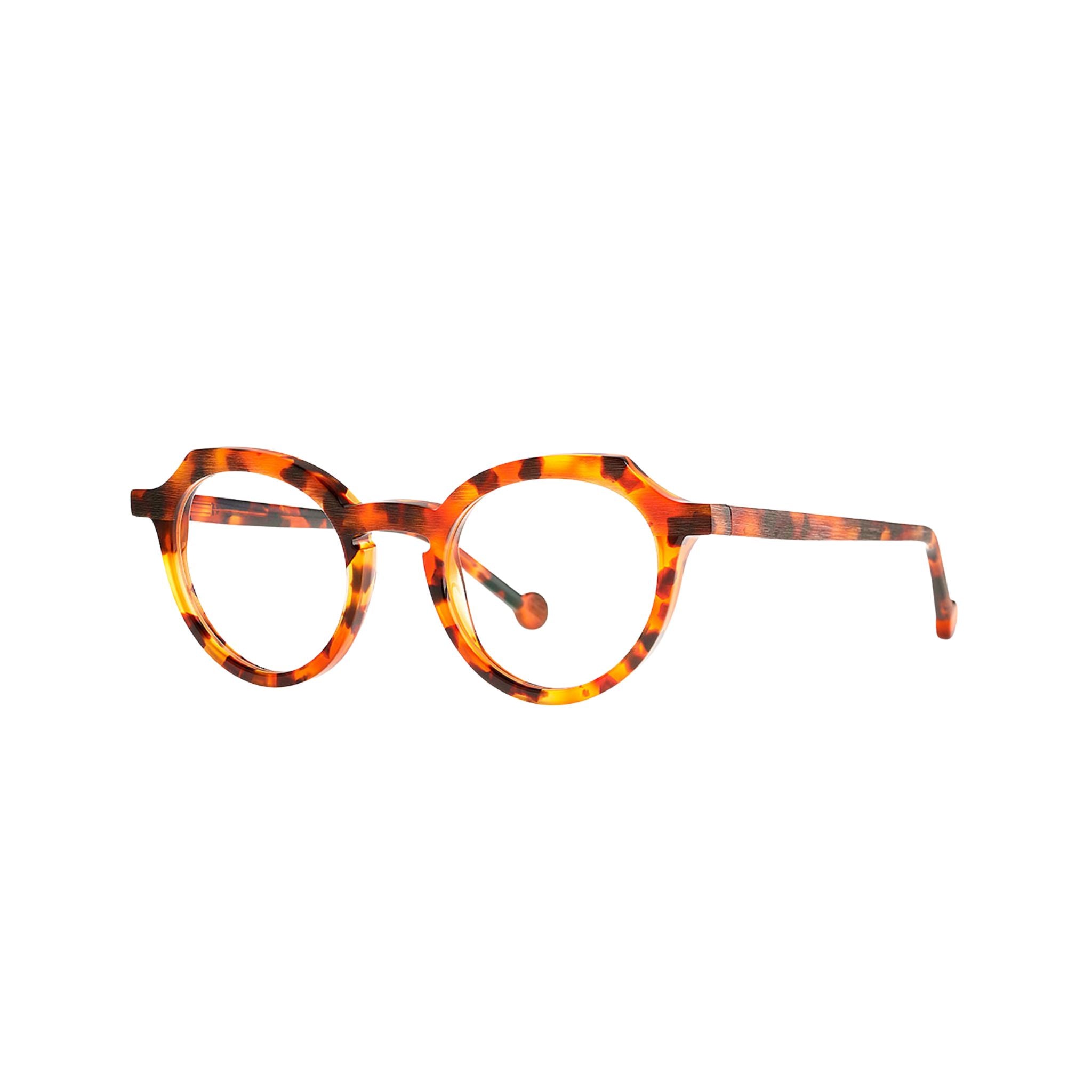 Theo Cape Vulture 4 Brille Frontansicht rund Cat-Eye Havanna Tortoise Acetat München Optiker Brillen Schneider