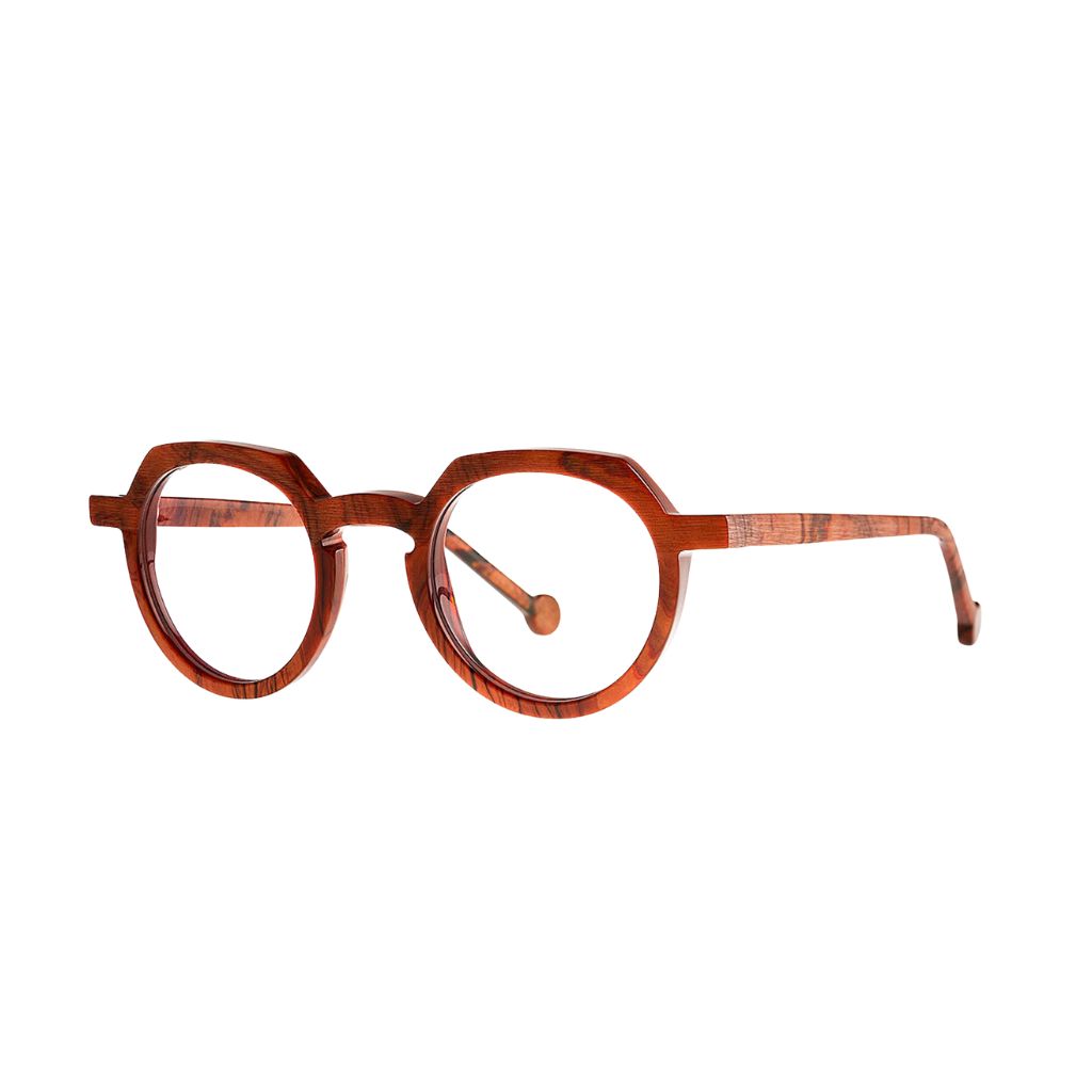 Theo COMMON OSTRICH 46 Brille Frontansicht oval Braun Acetat Struktur München Optiker Brillen Schneider