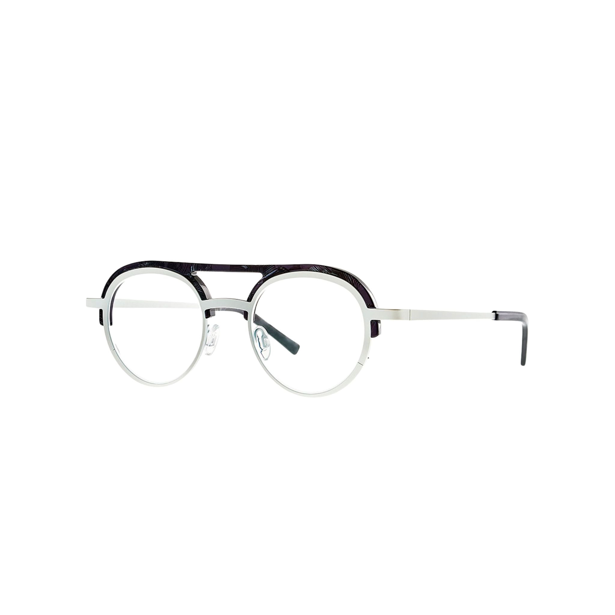 Theo NUTTY CREAM 11 Brille Frontansicht Panto Weiß Titan Acetat München Optiker Brillen Schneider