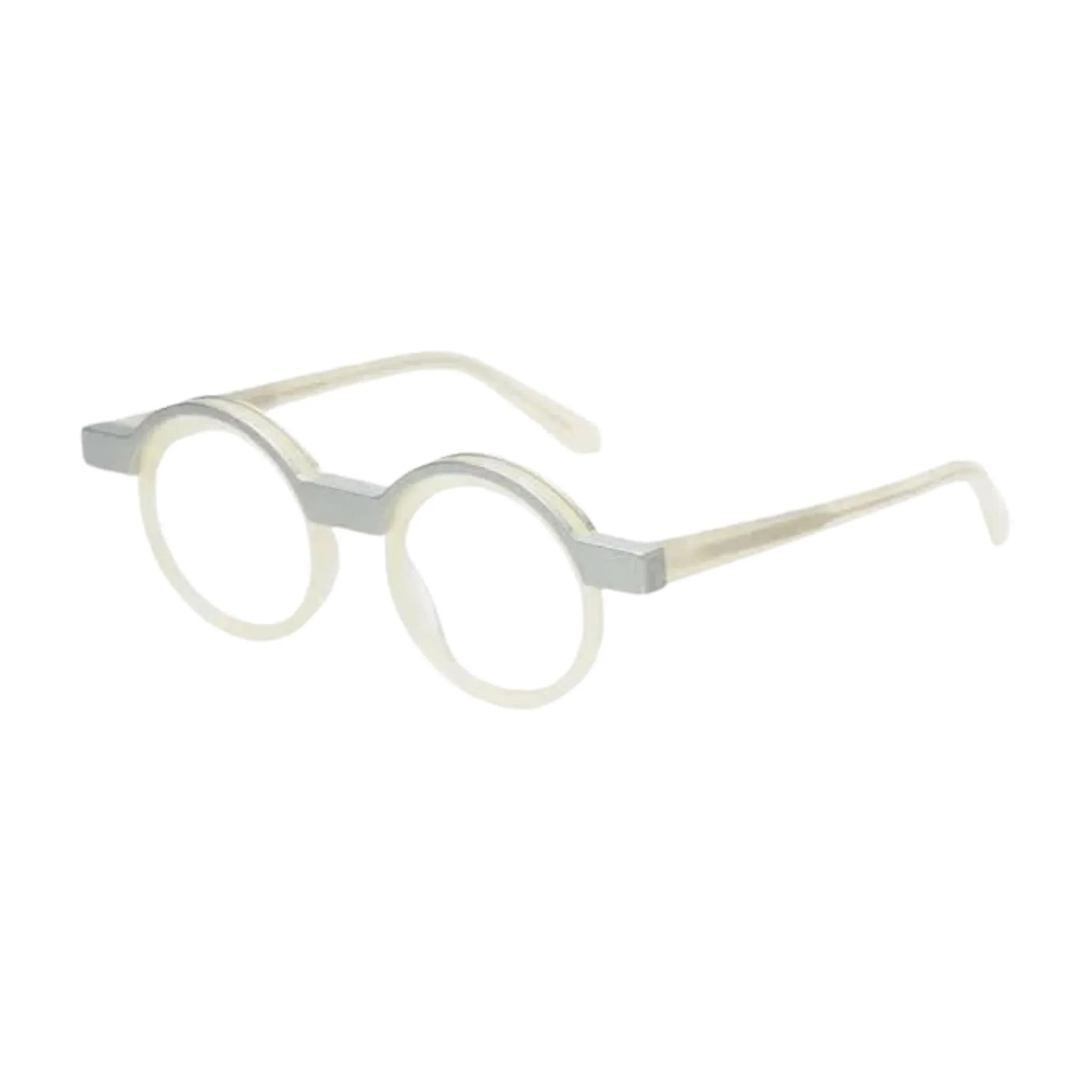 Seitenansicht Veronika Wildgruber Eyewear Tyrell in silver lemon - aus Aluminium für federleichtes Tragen jetzt bei Brillen Schneider beraten lassen.