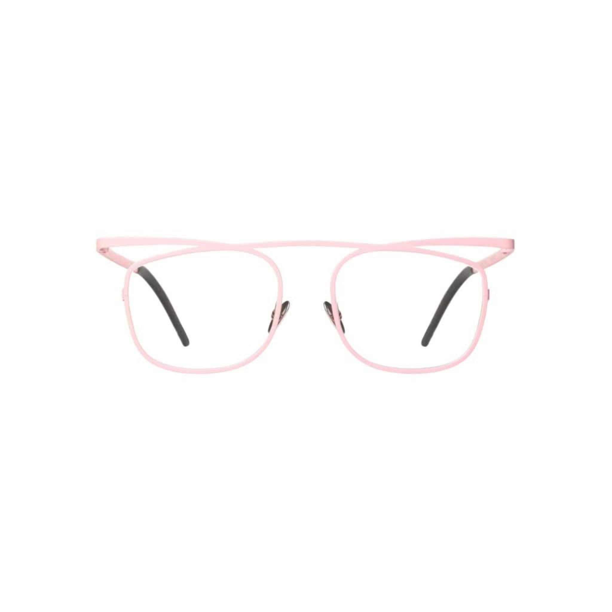Frontansicht der Veronika Wildgruber ROBIN 085 in Rose – moderne Pilotenbrille mit fließender Linienführung bei Brillen Schneider München